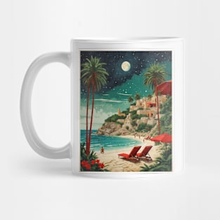 Xcaret Mexico Starry Night Vintage Poster Tourism Art Mug